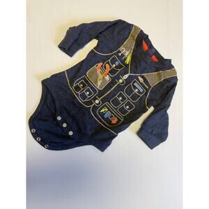 carhart baby one piece 3 months dark blue with fishing design